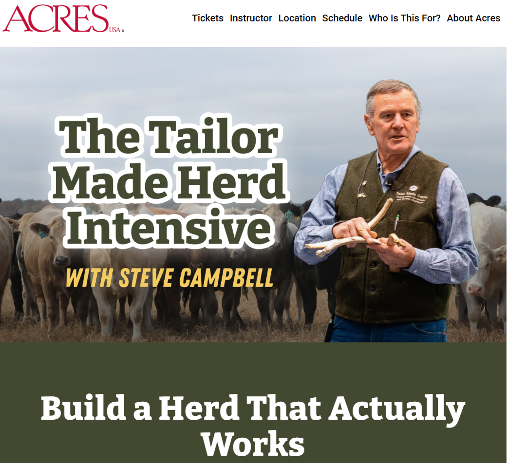 The tailor made herd intensive with Acres usa flyer